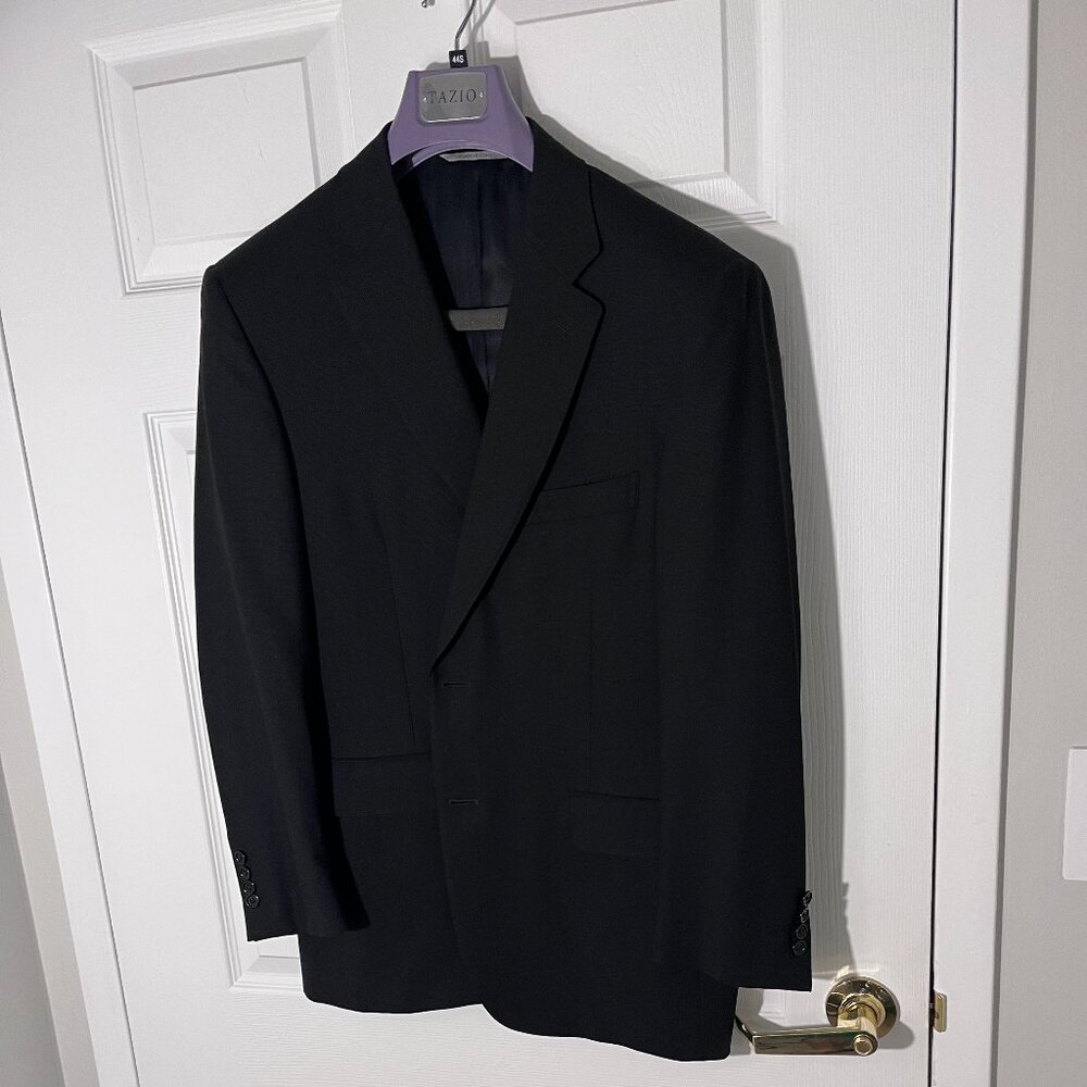 Canali Sport Coat Men's 44 US Black Single Breasted Travel Water Resistant Italy